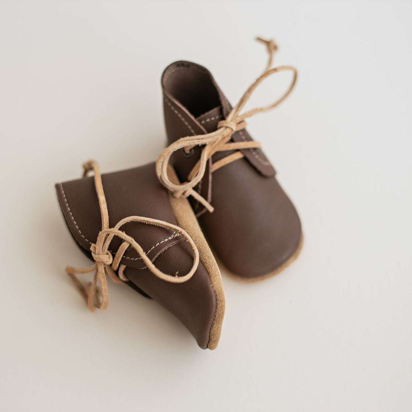 Leather Baby Boots in Espresso